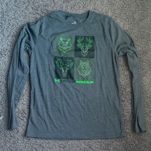 Under Armour Charcoal Long Sleeve with Neon Green Designs